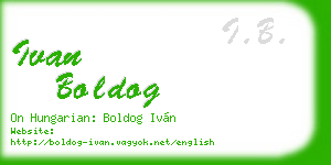 ivan boldog business card