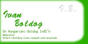 ivan boldog business card